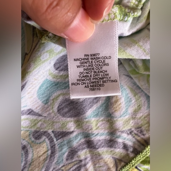 Liz Claiborne Womens Blouse 3X Sheer Multicolor Lightweight Pleated Front cotton - Picture 7 of 9